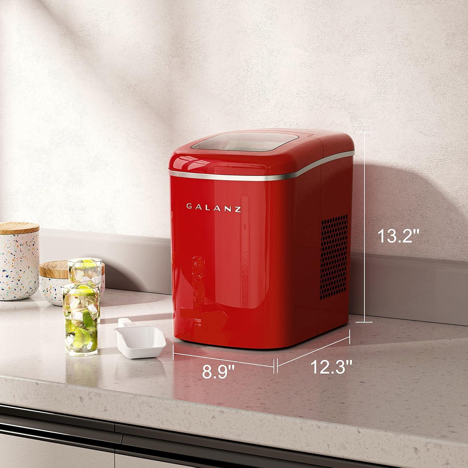 Máquina de Hielo Eléctrica Galanz 11.79 kg/24h 2 Tamaños Rojo