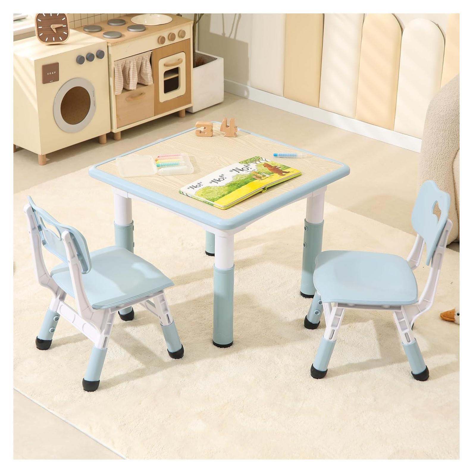 Juego de Mesa y Sillas Ajustables SINKIPA para Niños 60x60 cm