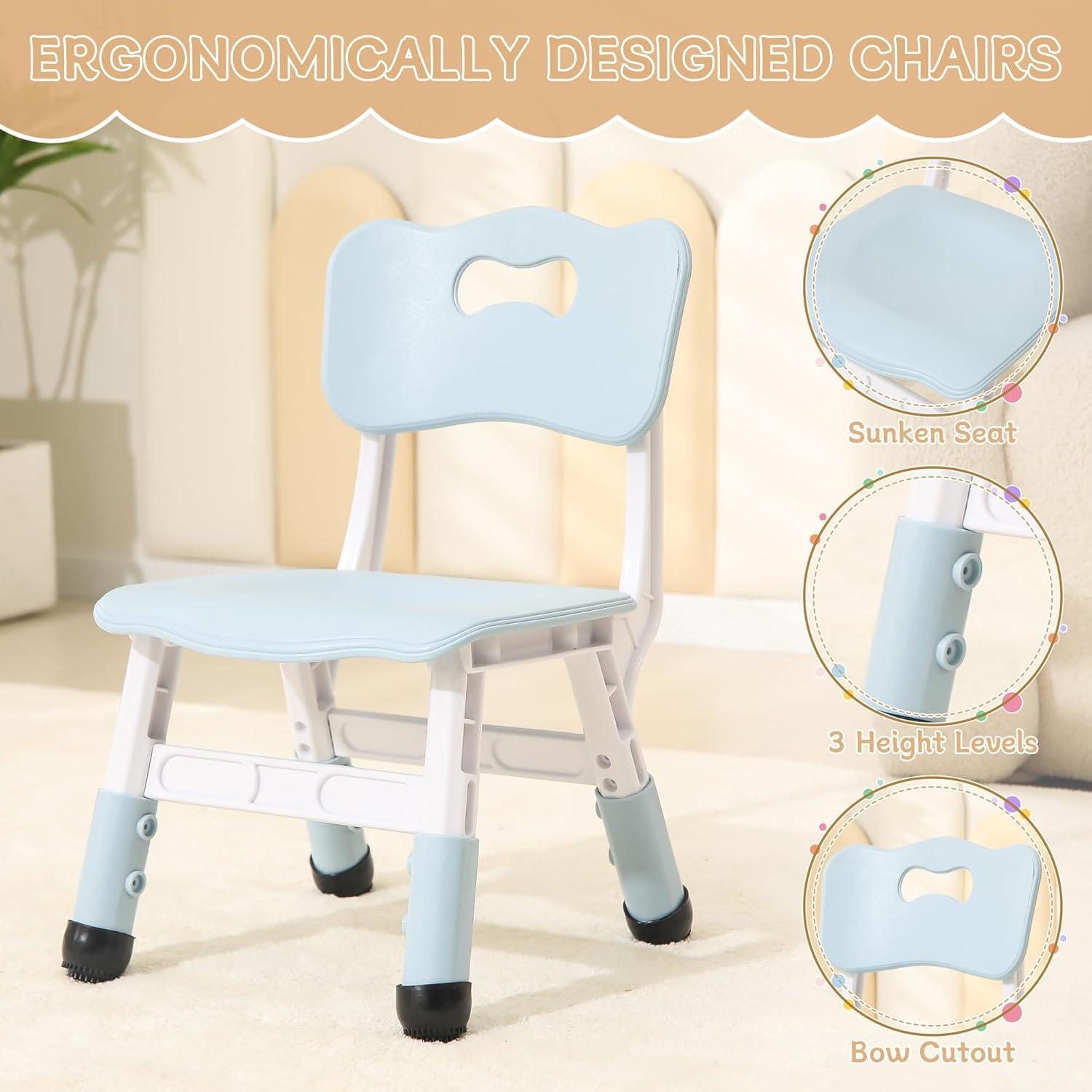 Juego de Mesa y Sillas Ajustables SINKIPA para Niños 60x60 cm