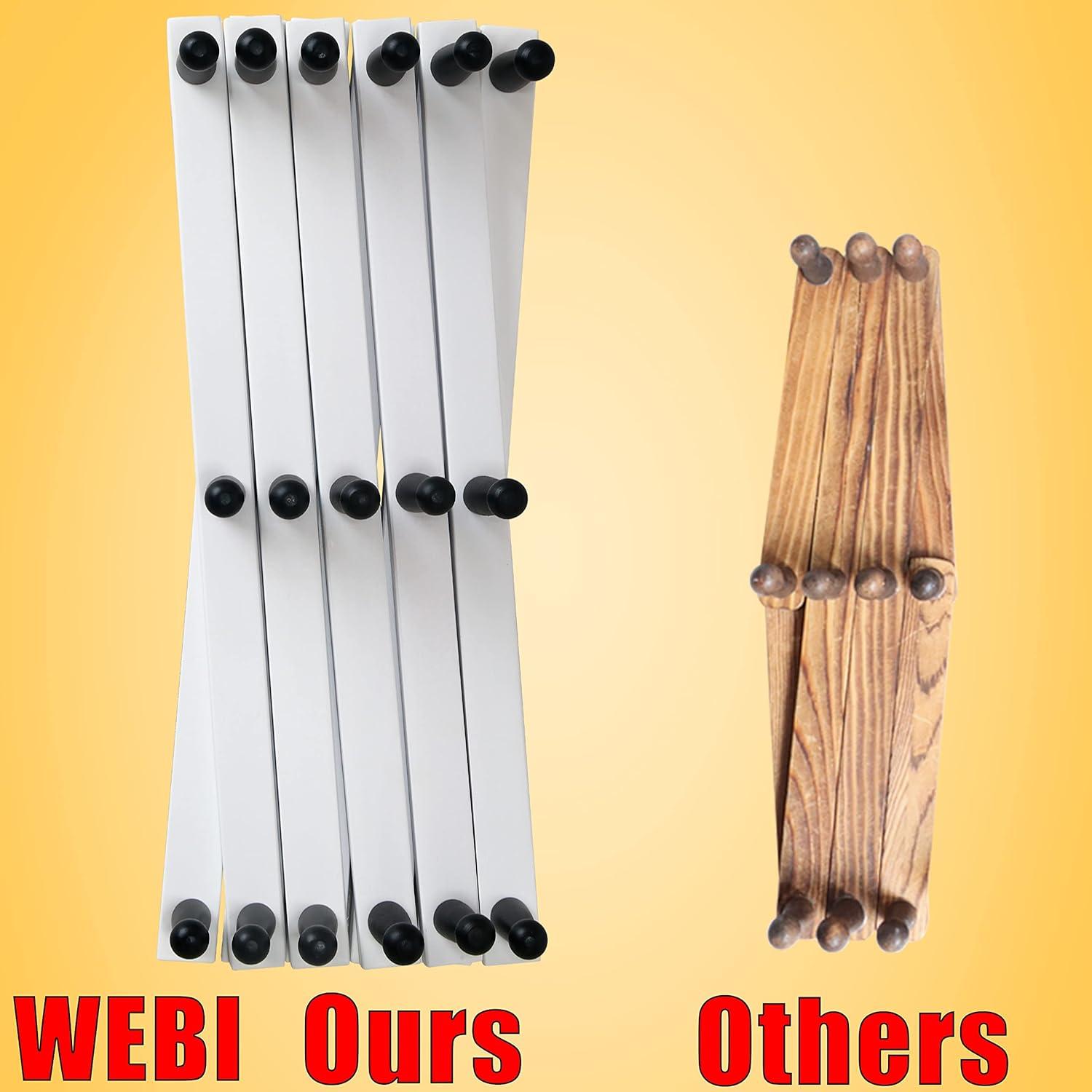 Soporte de Pared WEBI Acordeón 14 Ganchos Madera Negro/Blanco