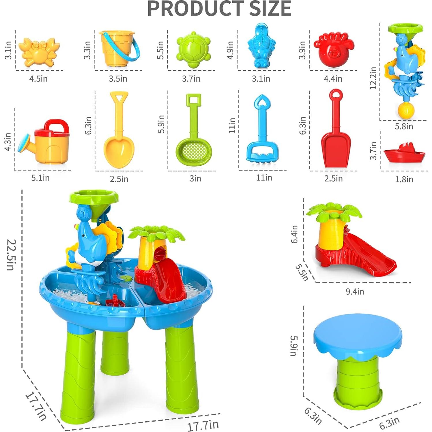 Mesa de Agua y Arena 3 en 1 WATUDOU para Niños 3-5 Años