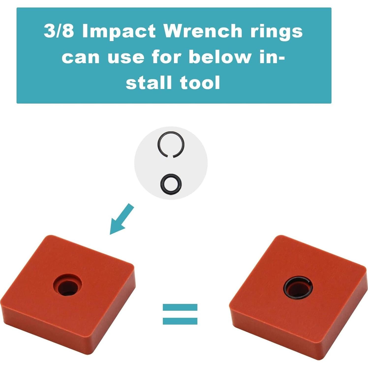 10 Anillos de Retención RURBRIN para Llave de Impacto 3/8"