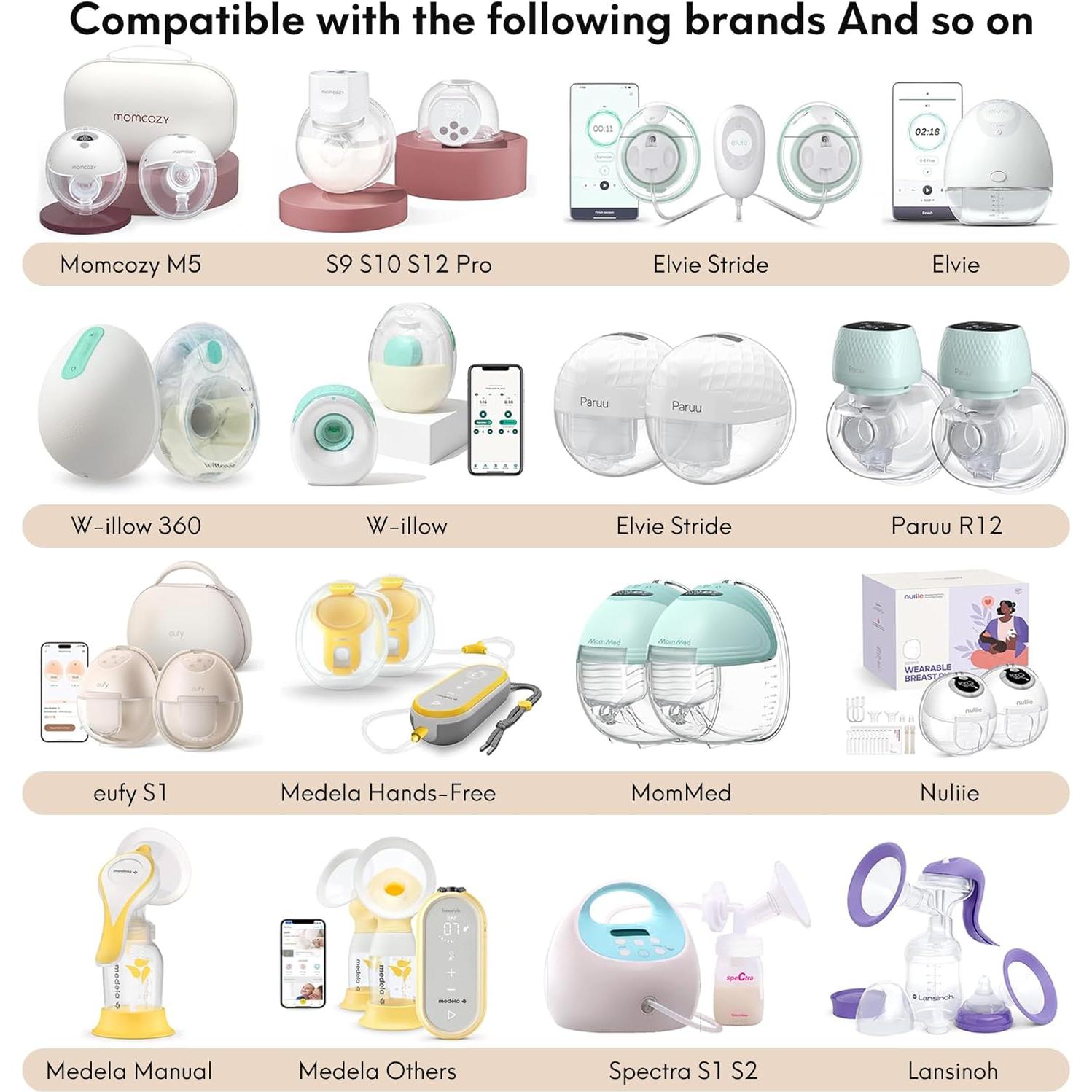 Kit de Bridas de Silicona LOZAEVE 3 en 1 para Extractor de Leche