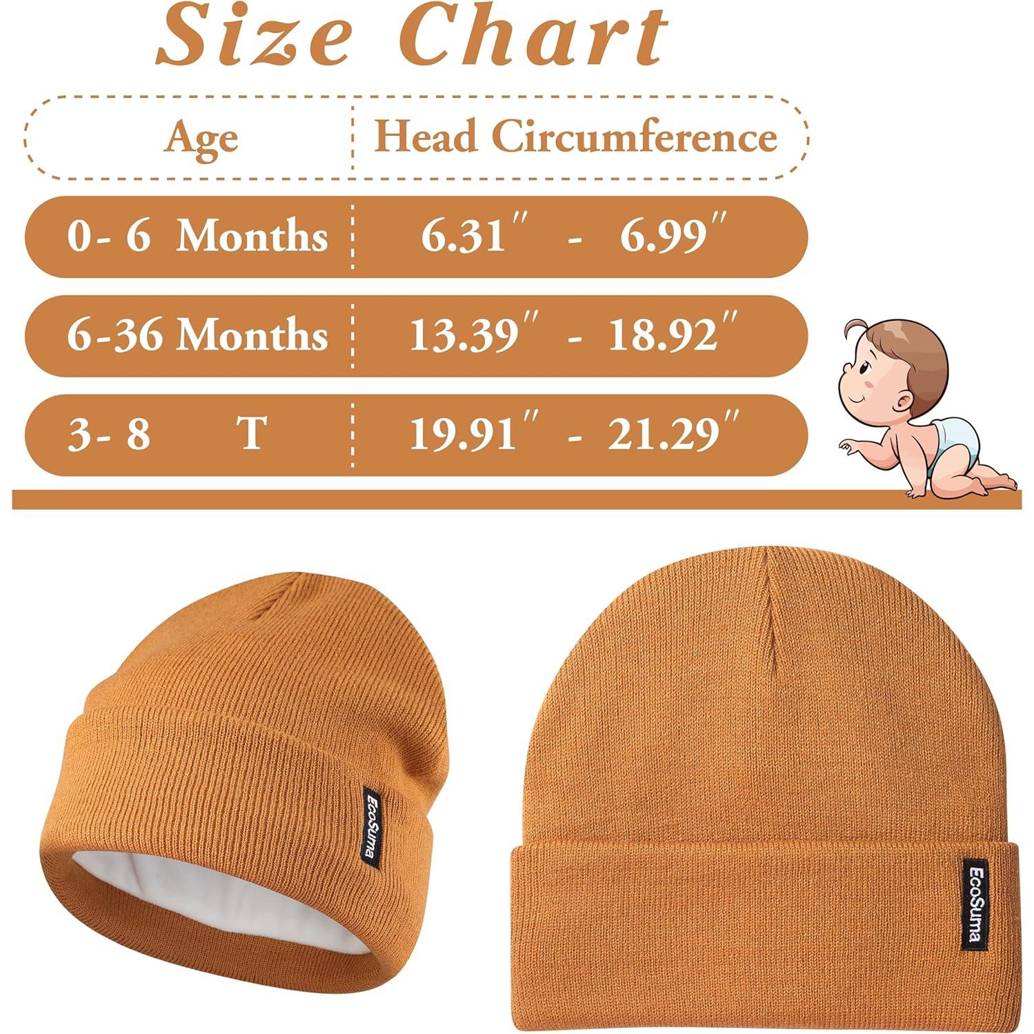 Paquete de 2 Gorras de Bebé EcoSuma Invierno 0-8 Años