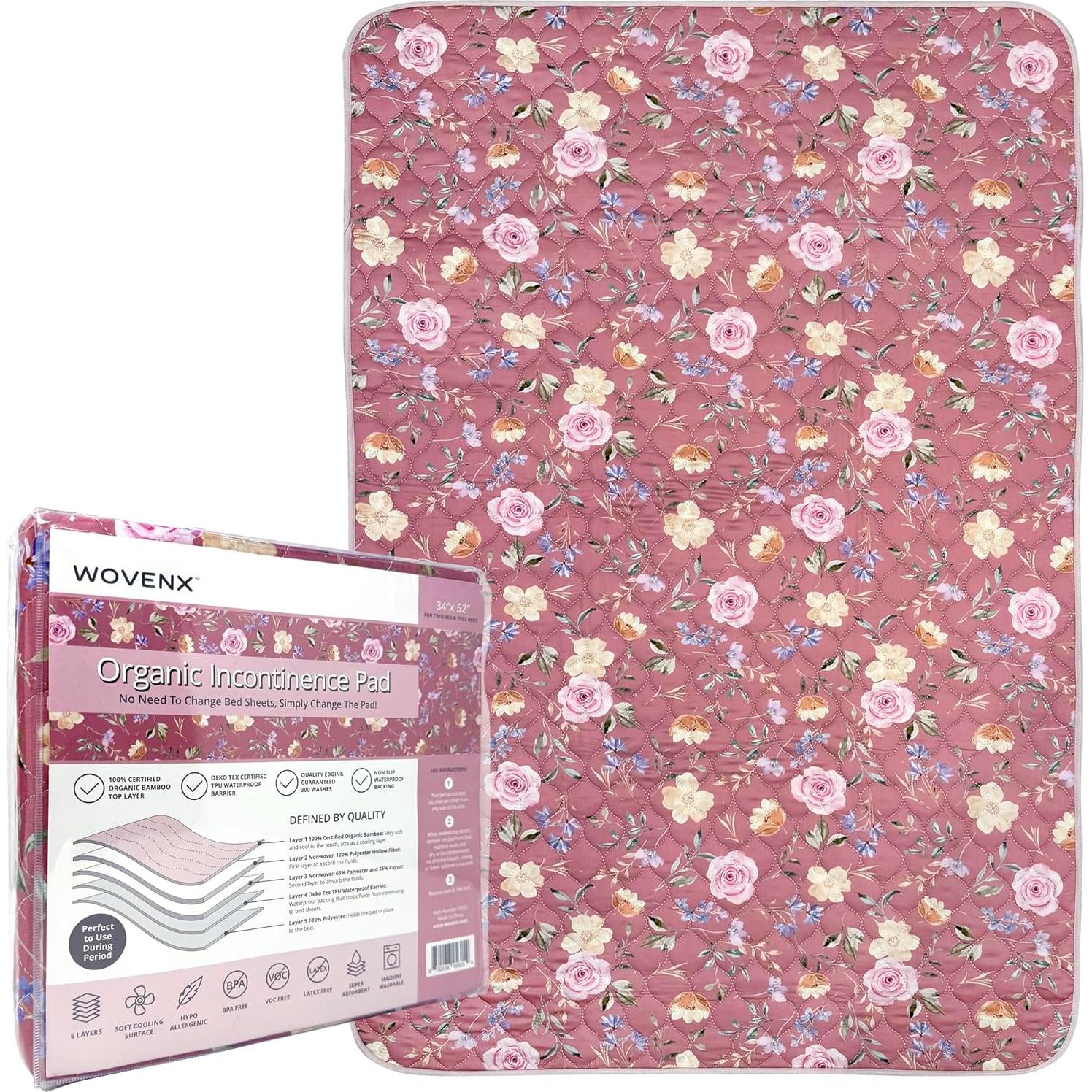 Almohadilla Orgánica Reutilizable WovenX 86x132 cm para Incontinencia