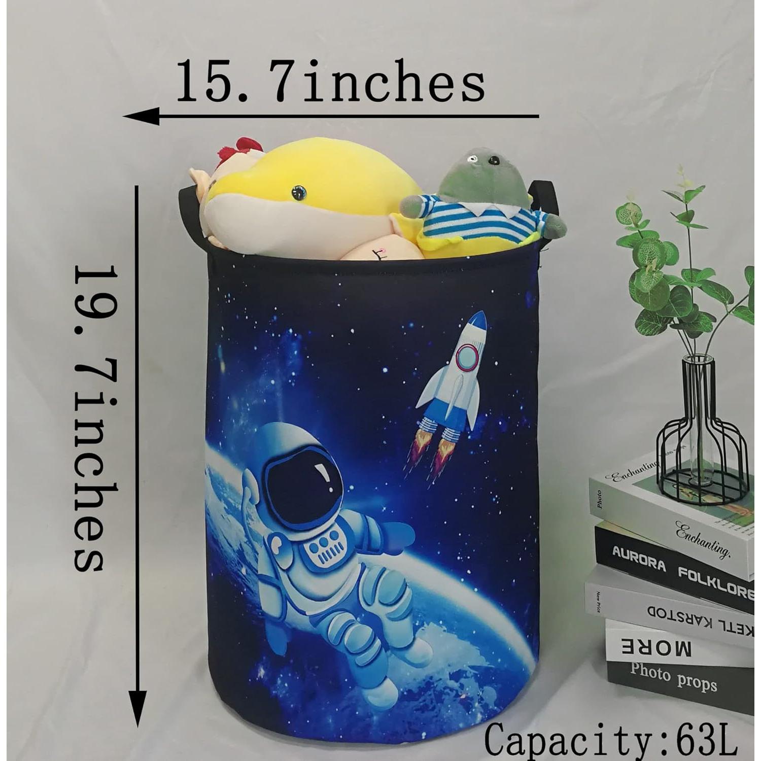 Cesta de Almacenamiento para Niños MAIZMZ 63L Lienzo Astronautas