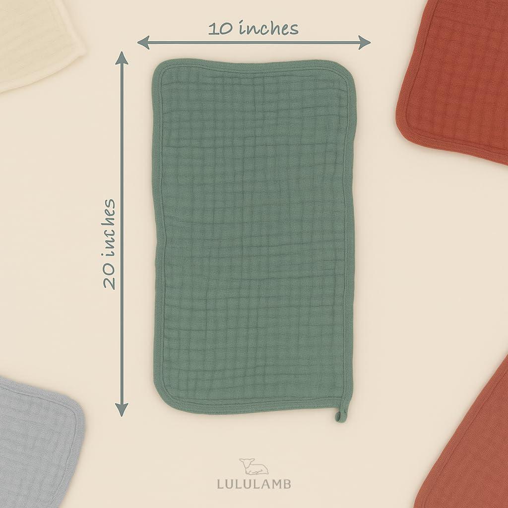 Paños de Eructo Muselina Lululamb 100% Algodón 6 Piezas