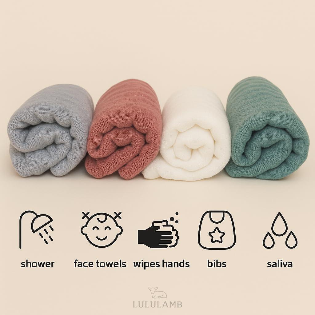 Paños de Eructo Muselina Lululamb 100% Algodón 6 Piezas
