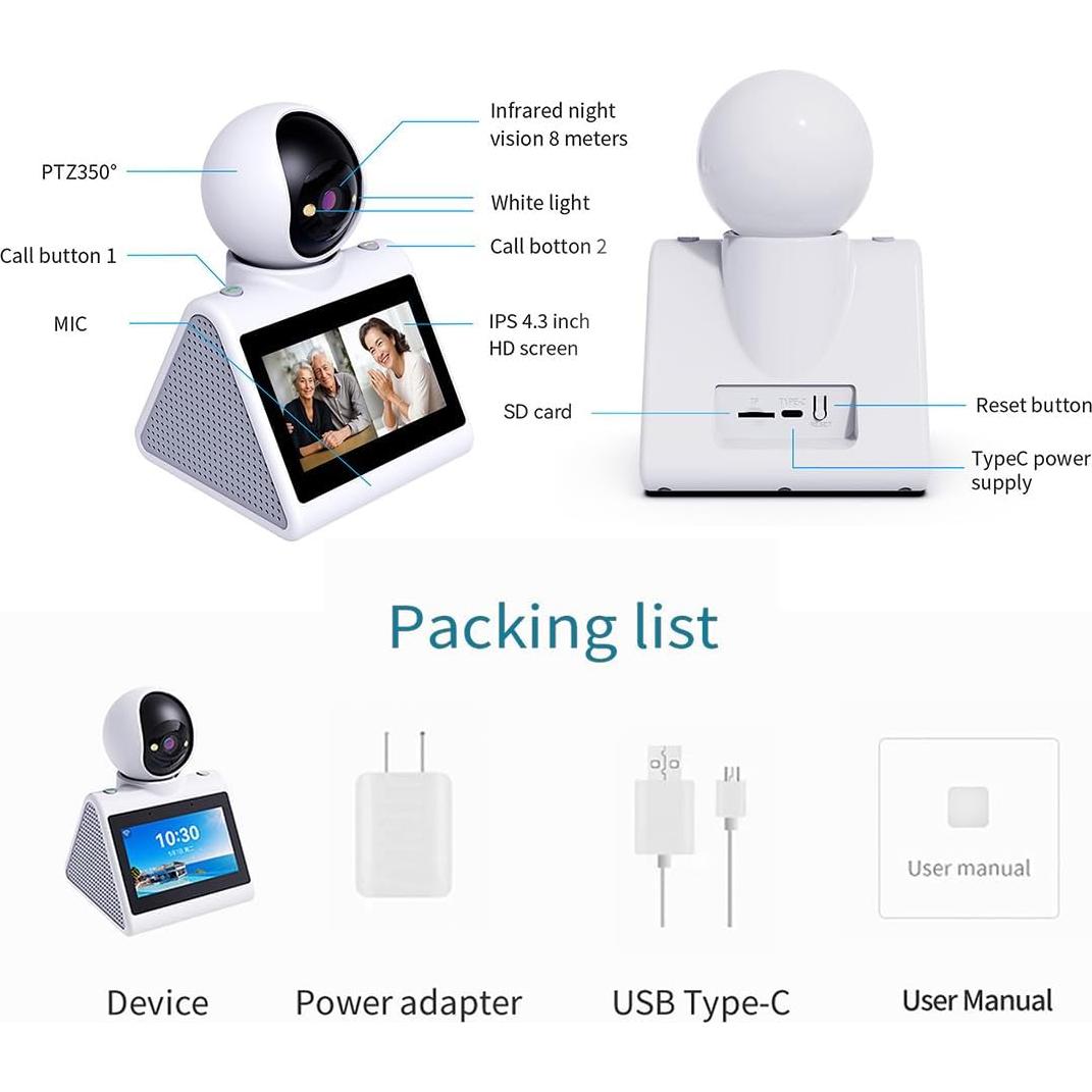 Cámara de Video Bidireccional CIAJIE 1080p para Interior