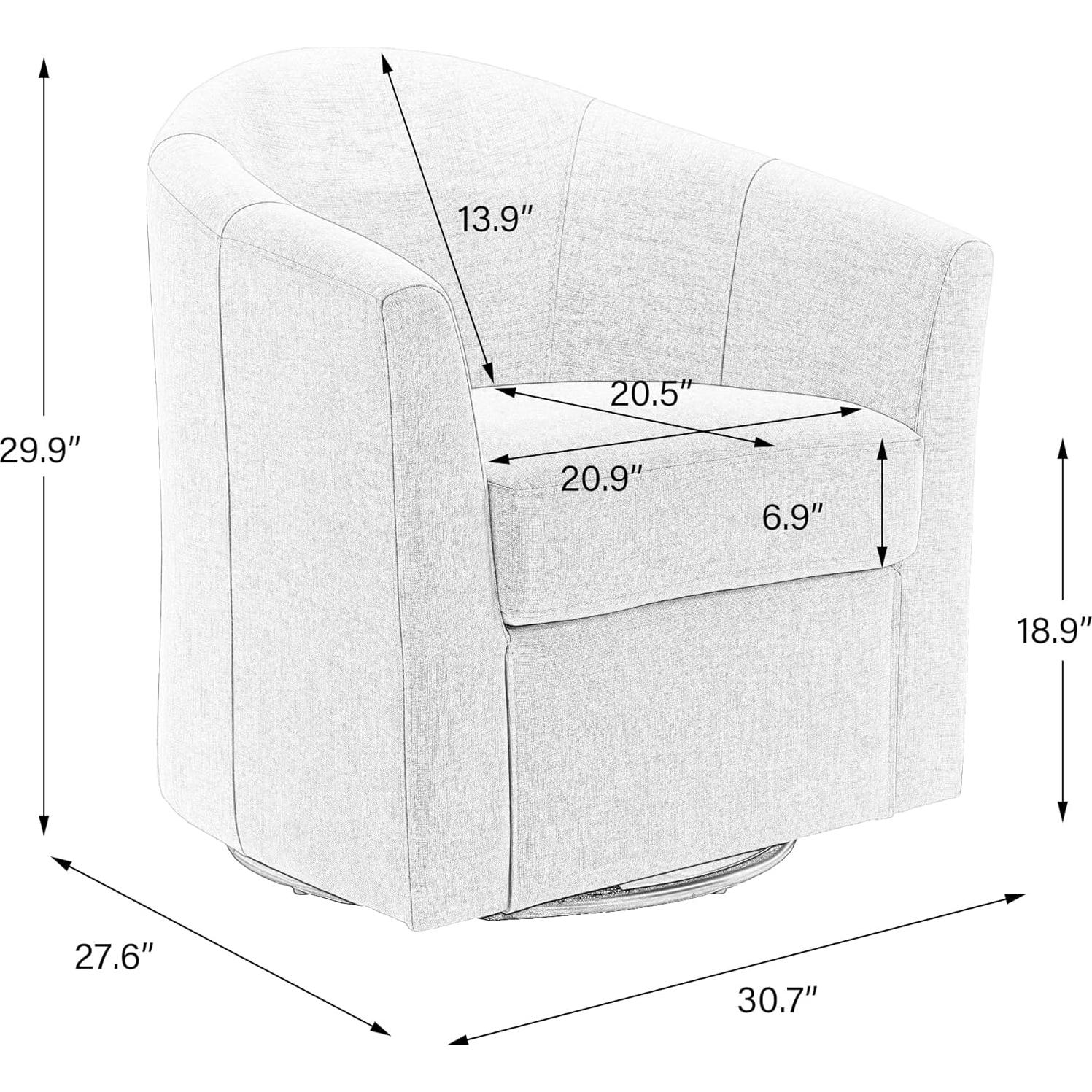 Silla de Acento Giratoria DREAMSIDEA Beige 1 Plaza Moderna