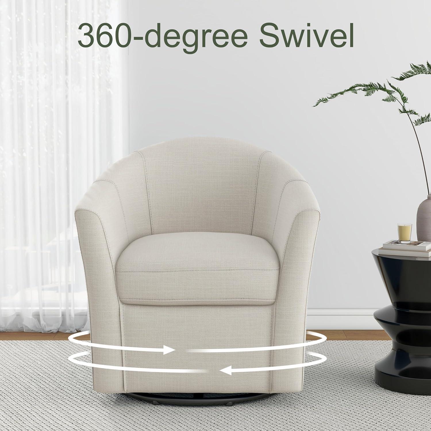 Silla de Acento Giratoria DREAMSIDEA Beige 1 Plaza Moderna