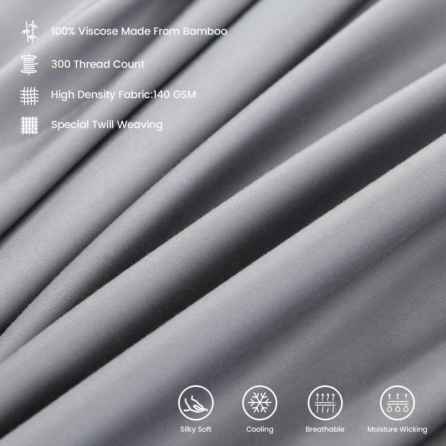 Sábana Ajustable Doble Rosecret 100% Viscosa Bambú Gris