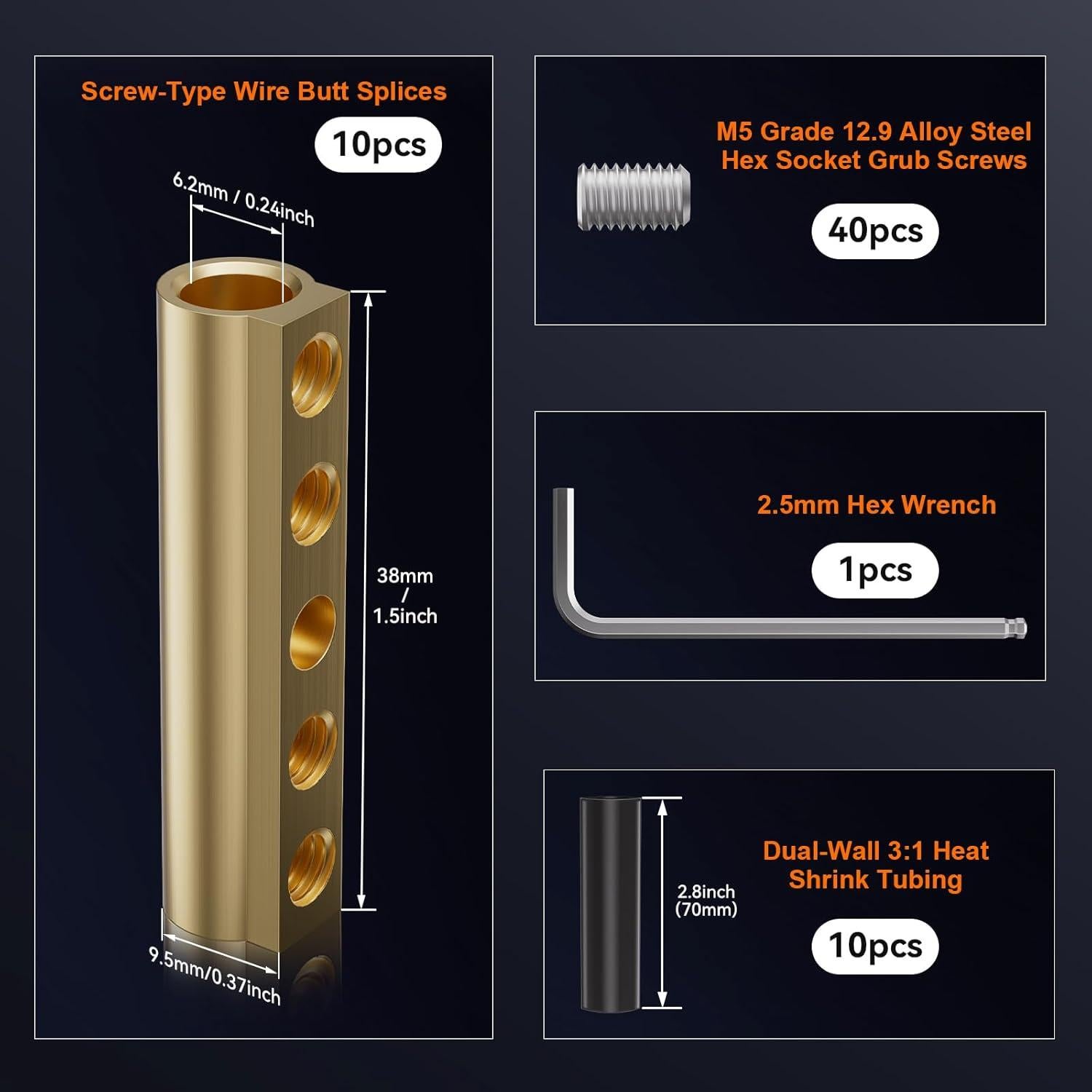Conectores de Empalme de Calor Retráctil GKG 10-6 AWG 80A