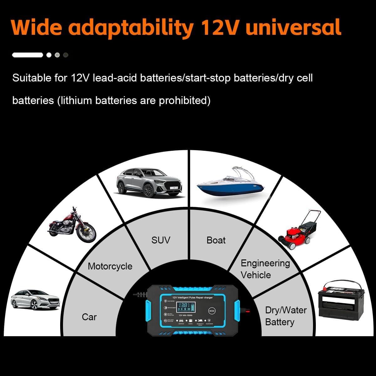 Cargador de Batería de Coche Mandark 12V 6A Inteligente