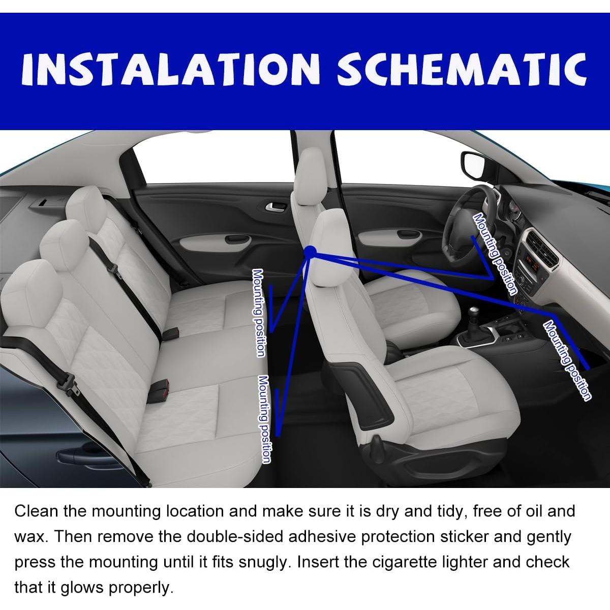 Tira de Luz LED para Auto Povtii, 24 LEDs RGB Impermeable