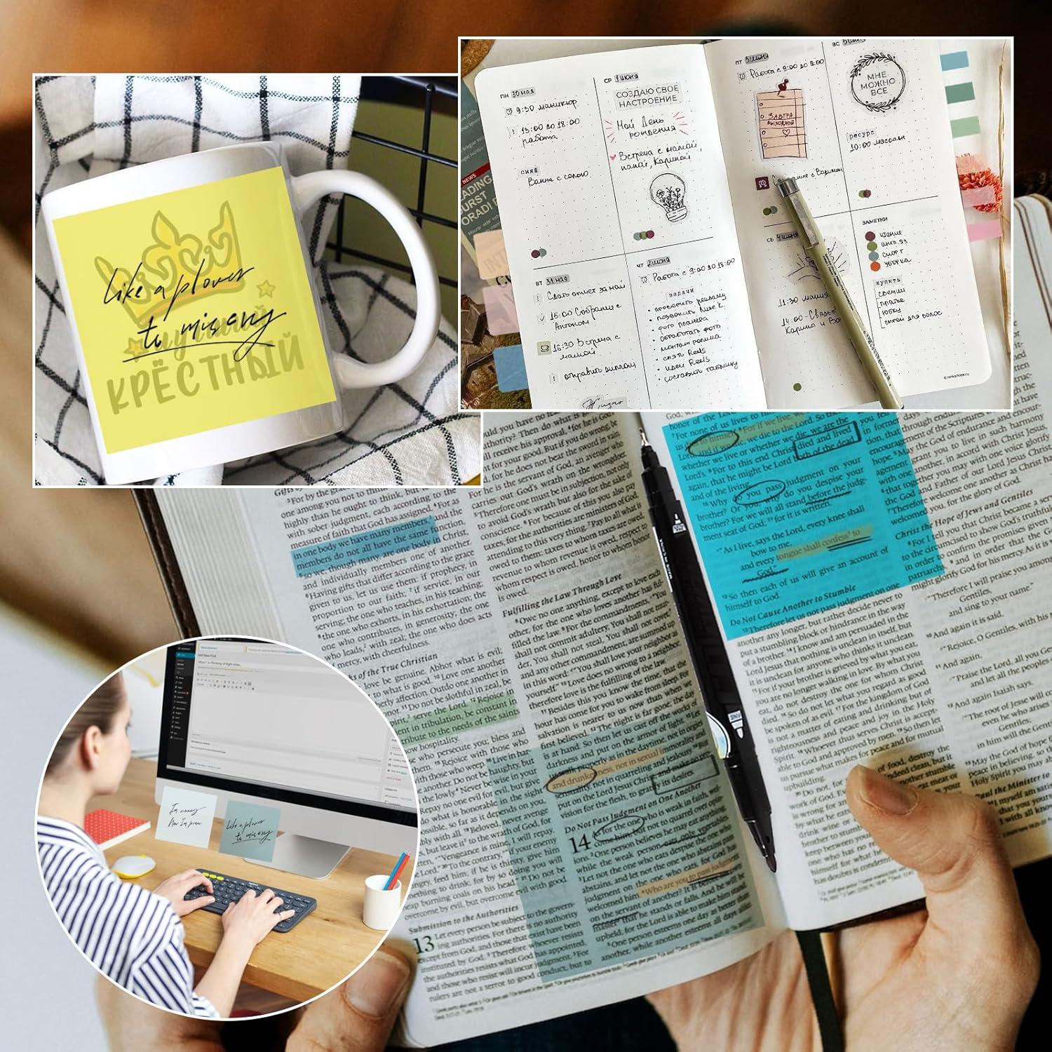 Notas Adhesivas Transparentes Vuzvuv 1120 Piezas 7.62x7.62 cm