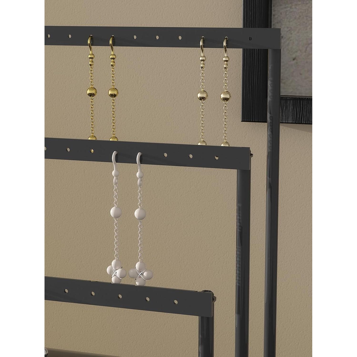 Soporte Organizador de Pendientes Coward 3 Niveles Metal Negro