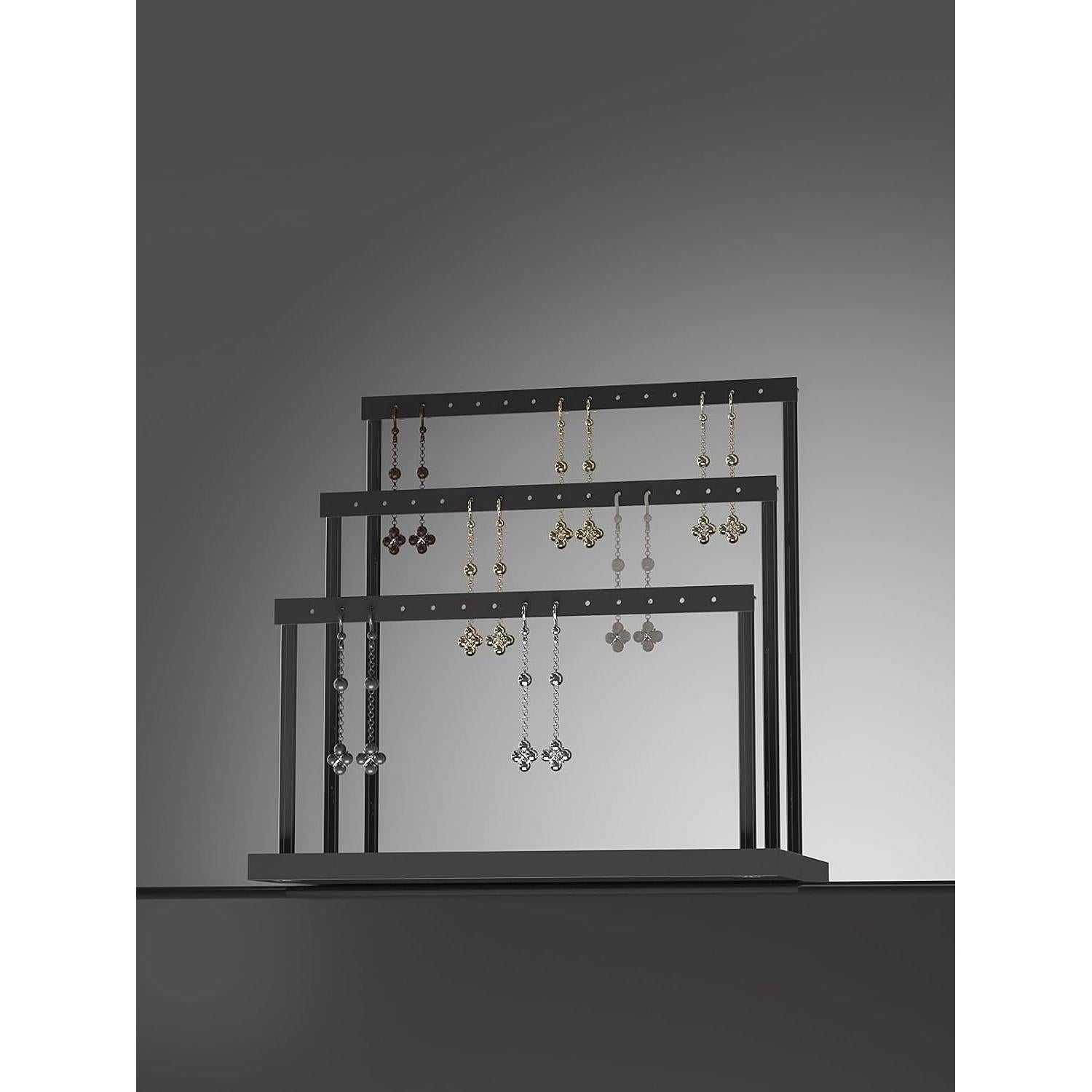 Soporte Organizador de Pendientes Coward 3 Niveles Metal Negro