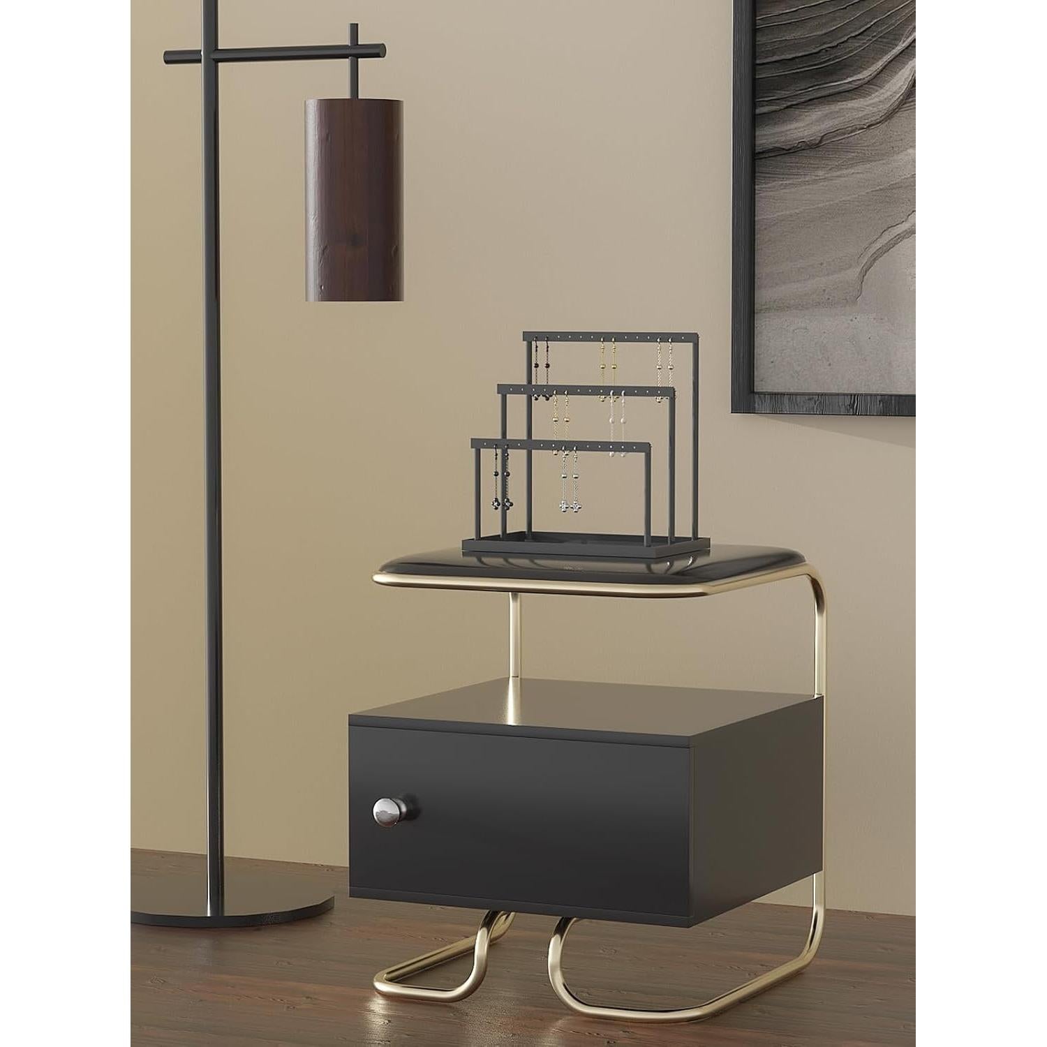 Soporte Organizador de Pendientes Coward 3 Niveles Metal Negro