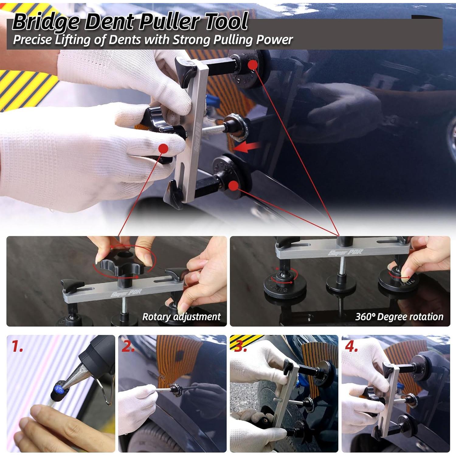 Kit de Reparación de Abolladuras Super PDR 93 Piezas