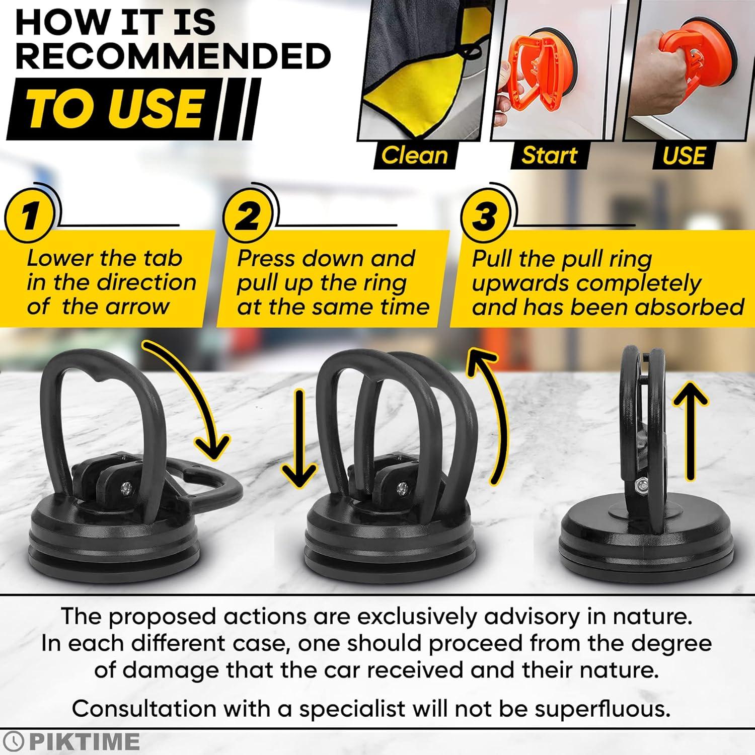 Kit de Ventosas para Abolladuras PIKTIME - 3 Piezas