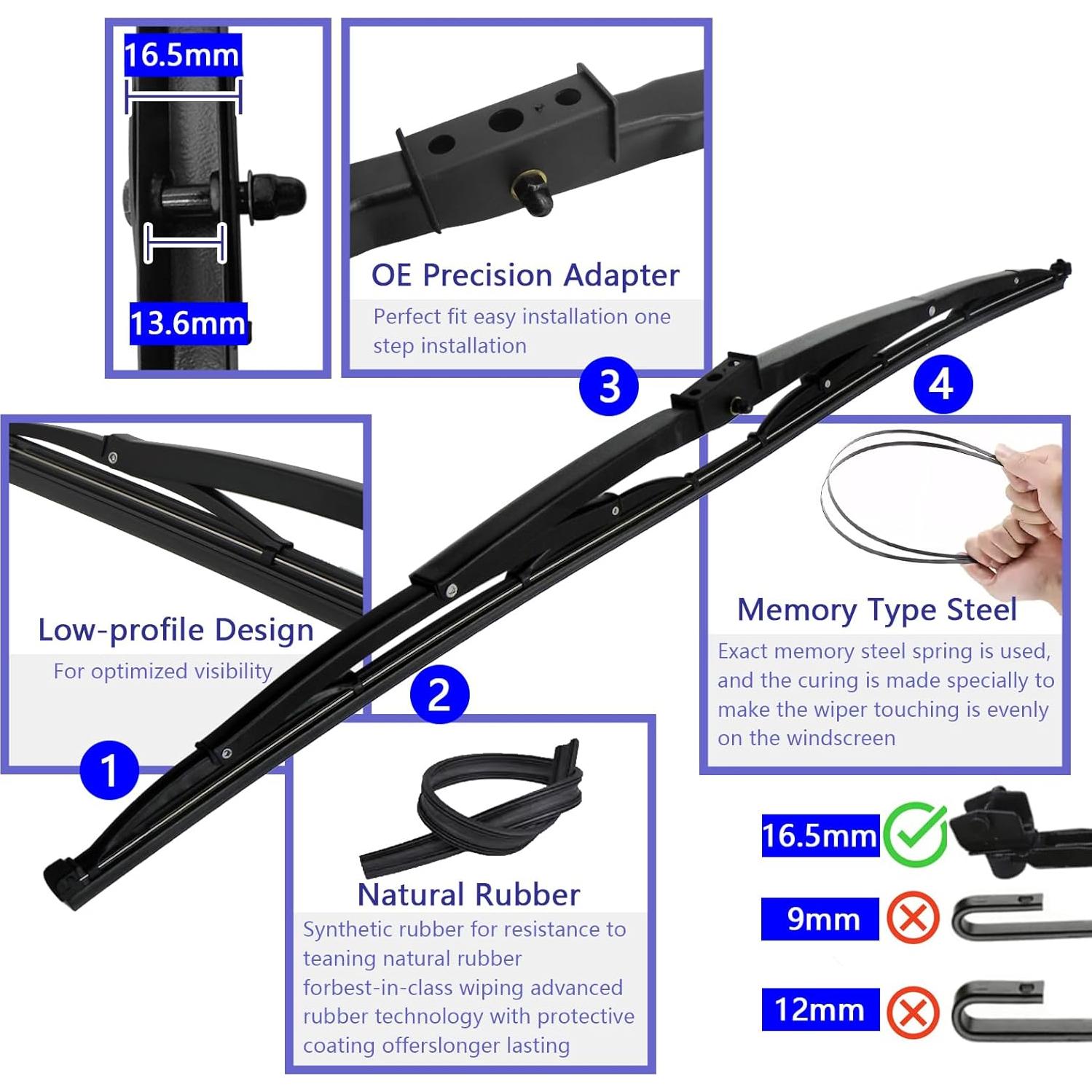 Limpiaparabrisas 20" MYEONGD para Autocaravana + 20 Tabletas