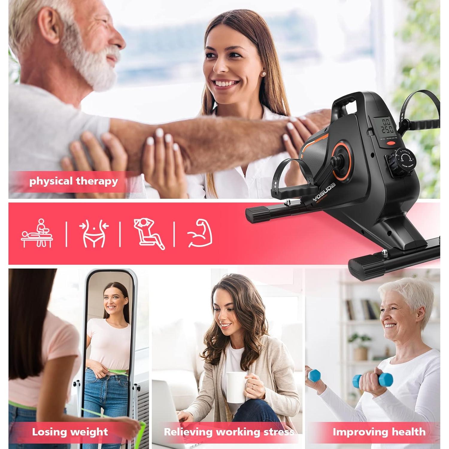 YOSUDA Bicicleta de Ejercicio Mini Bajo Escritorio 10.75kg