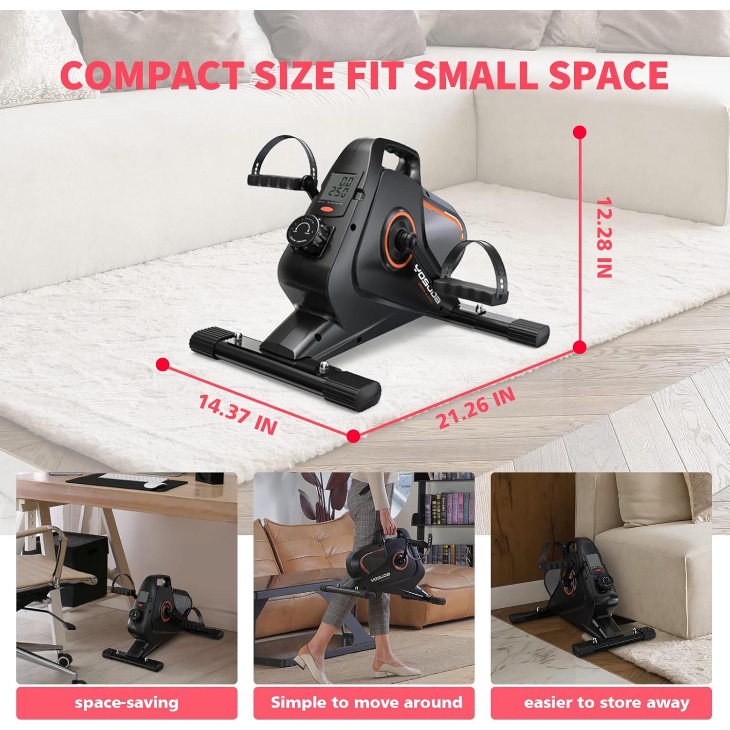 YOSUDA Bicicleta de Ejercicio Mini Bajo Escritorio 10.75kg