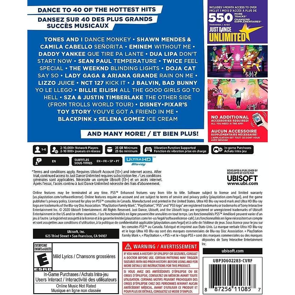 Just Dance 2021 - Ubisoft PS5 - Juego de baile familiar