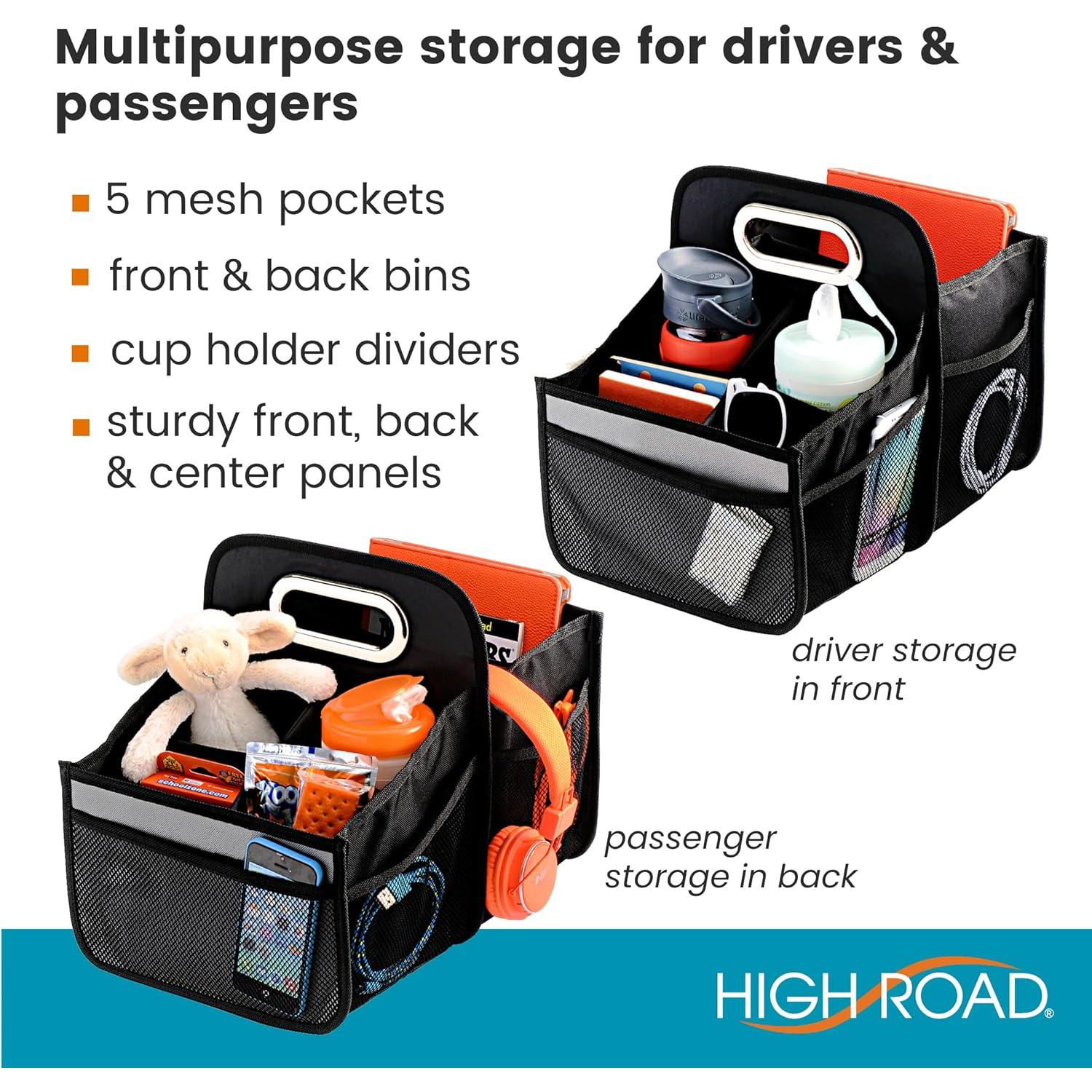 Caddy Organizador de Asiento Carro High Road Negro 34x24cm