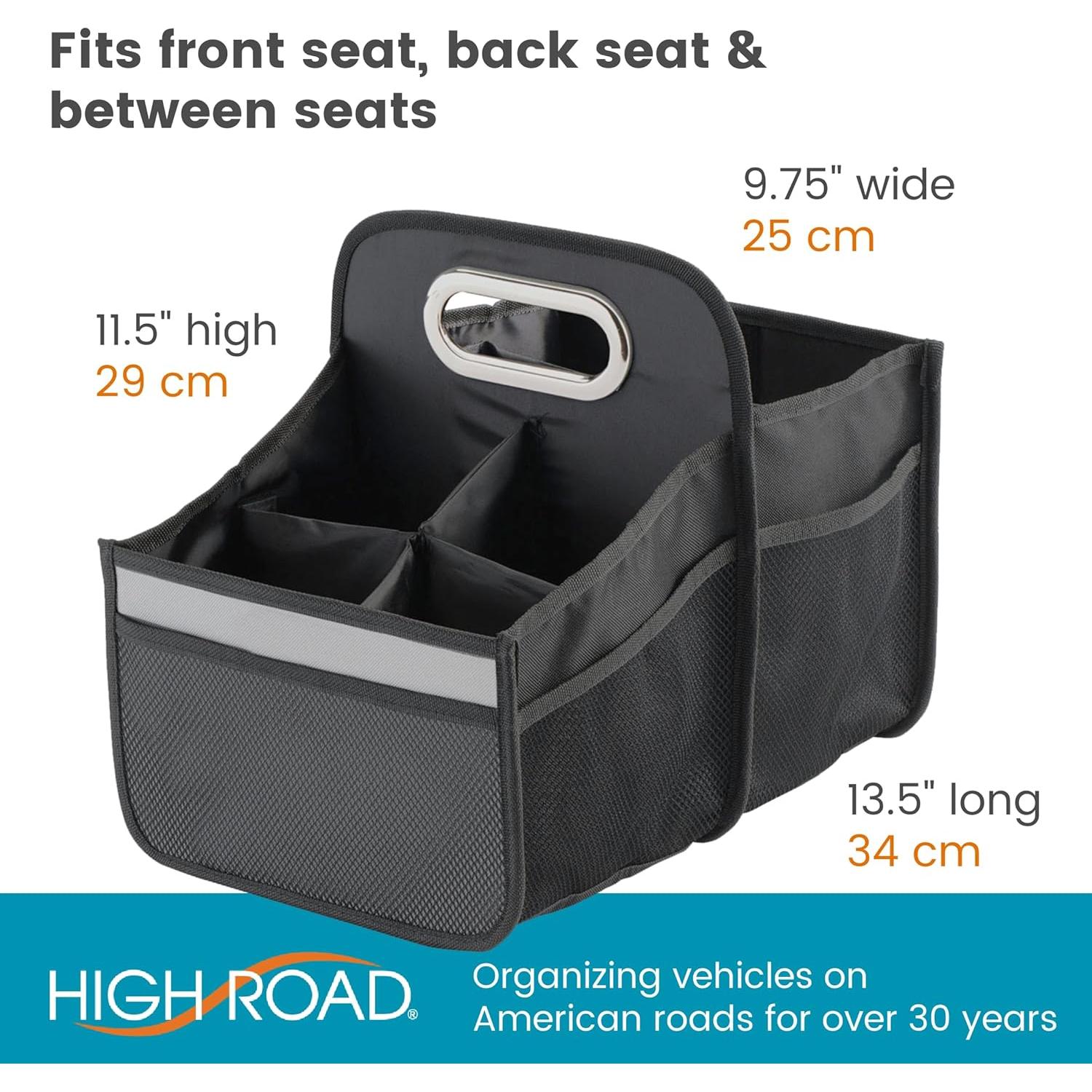 Caddy Organizador de Asiento Carro High Road Negro 34x24cm