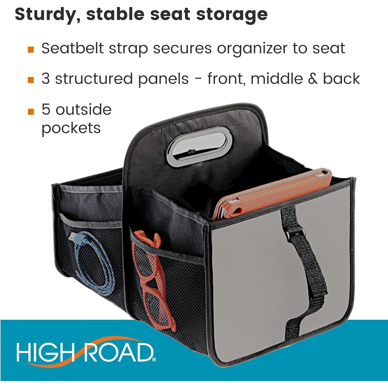 Caddy Organizador de Asiento Carro High Road Negro 34x24cm