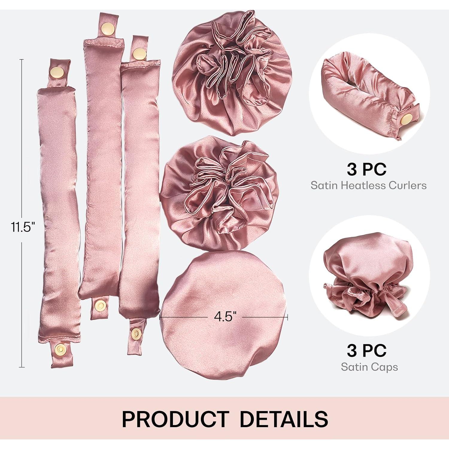 Rizadores de Cabello Sin Calor BLINKEEN 3 Sets Rosa - Suaves y Cómodos