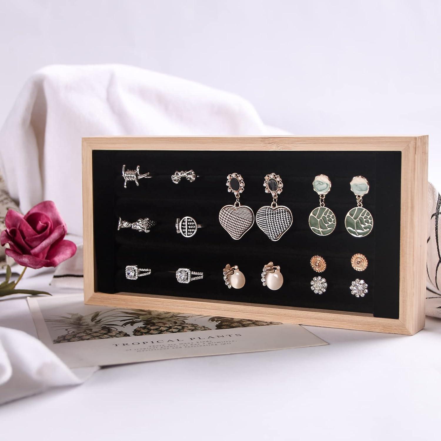 Soporte de Anillos Coward de Bambú Elegante Negro