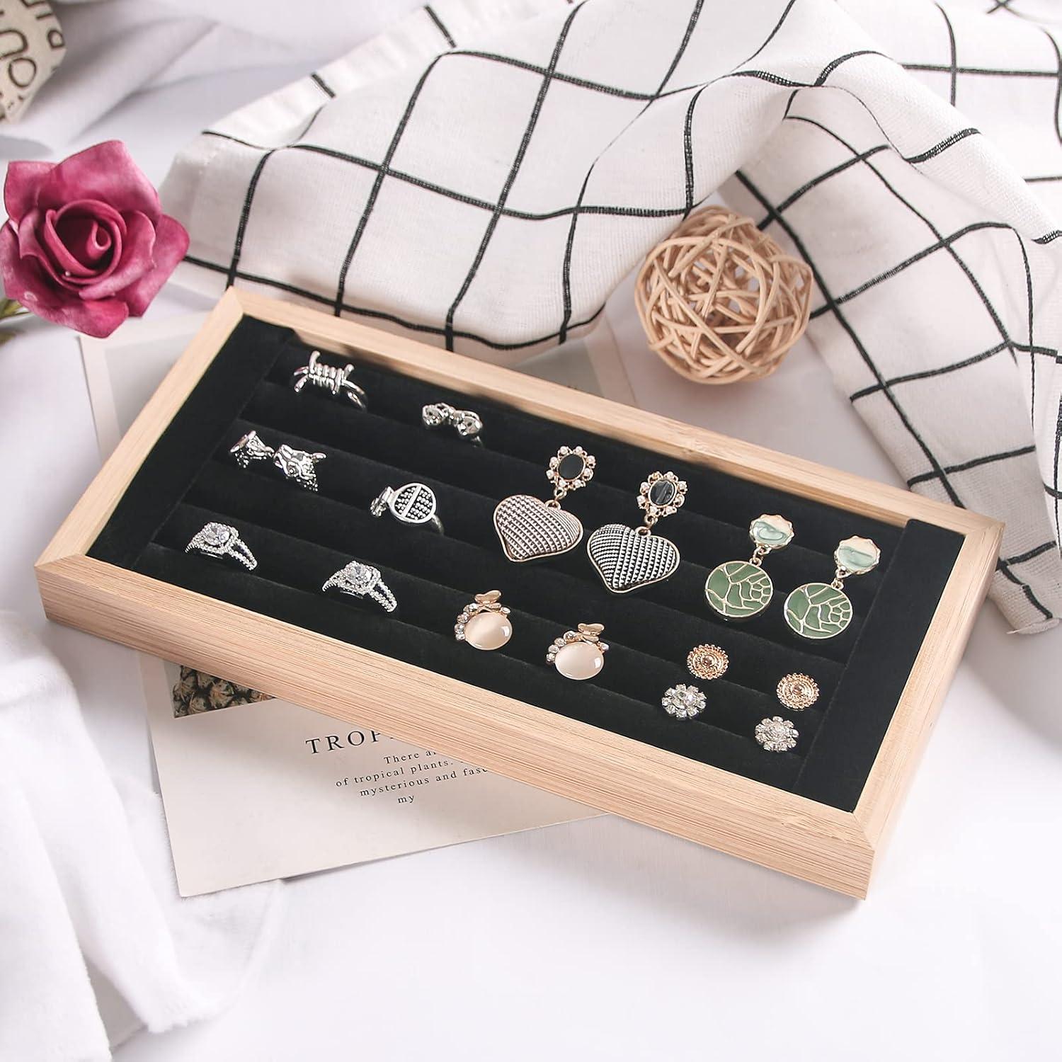 Soporte de Anillos Coward de Bambú Elegante Negro