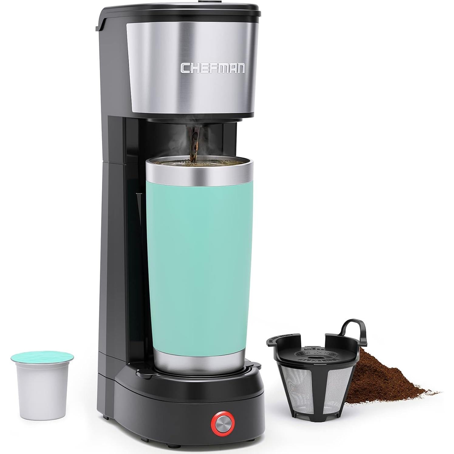 Cafetera Chefman InstaCoffee Max 414 ml Negra Acero Inoxidable