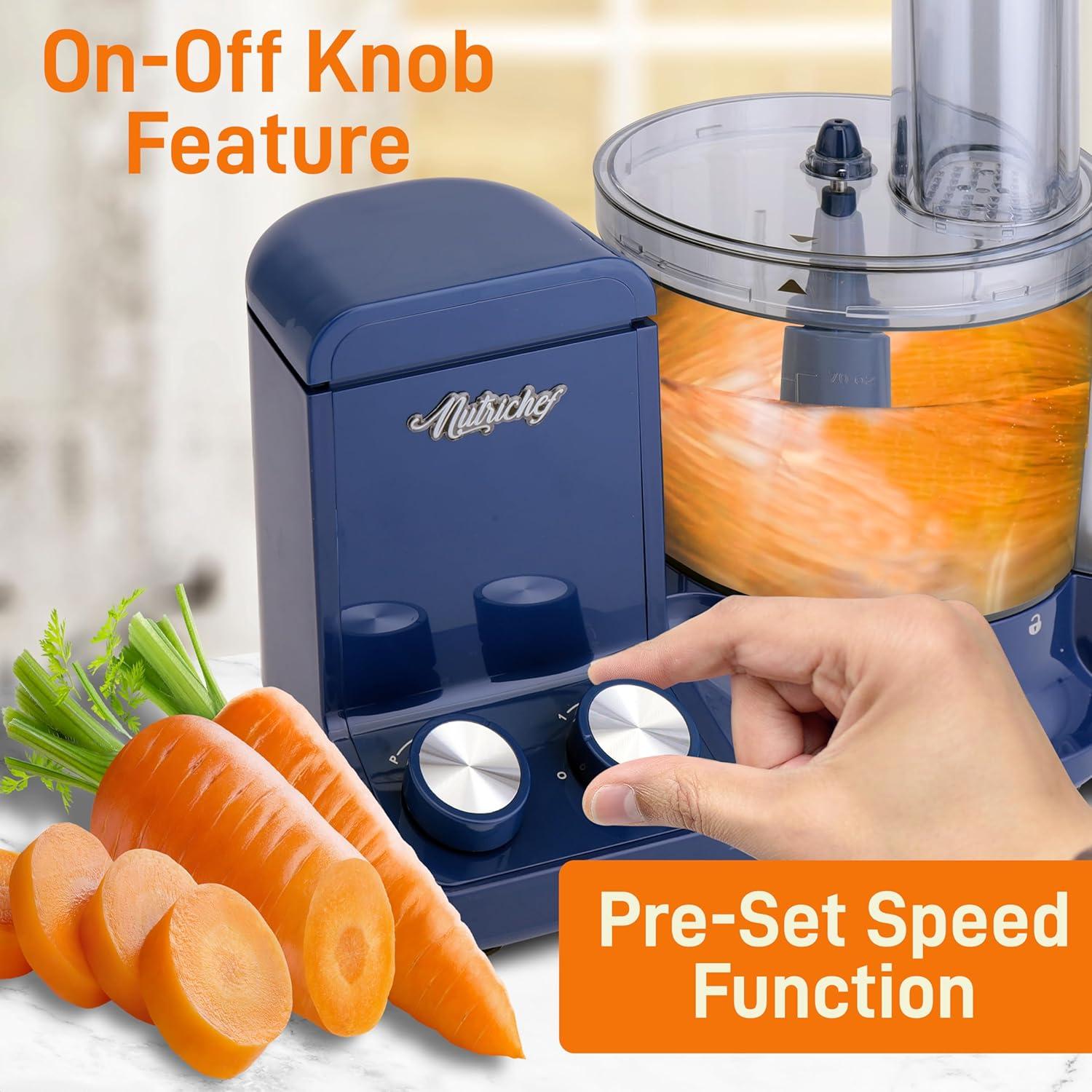 Procesador de Alimentos NutriChef 2L 600W 12 Tazas Azul