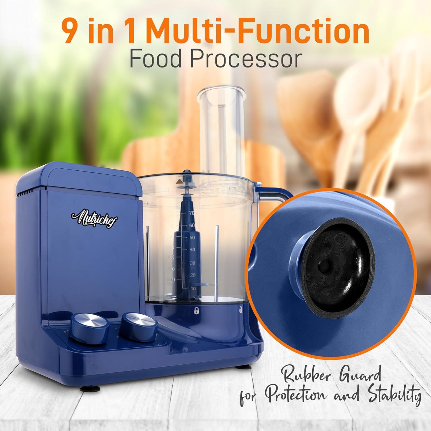 Procesador de Alimentos NutriChef 2L 600W 12 Tazas Azul