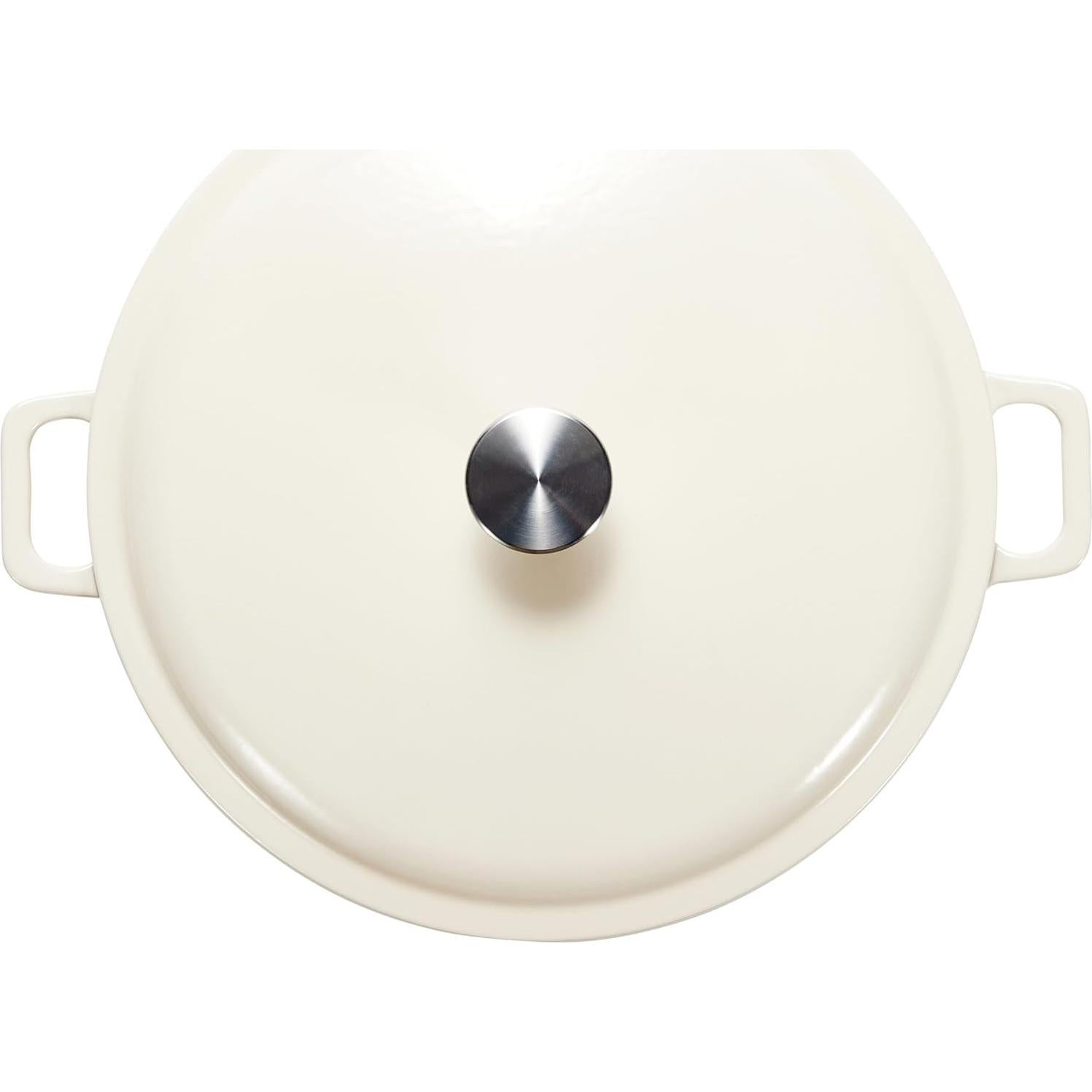 Cacerola redonda de hierro fundido Amazon Basics 3.12L blanca