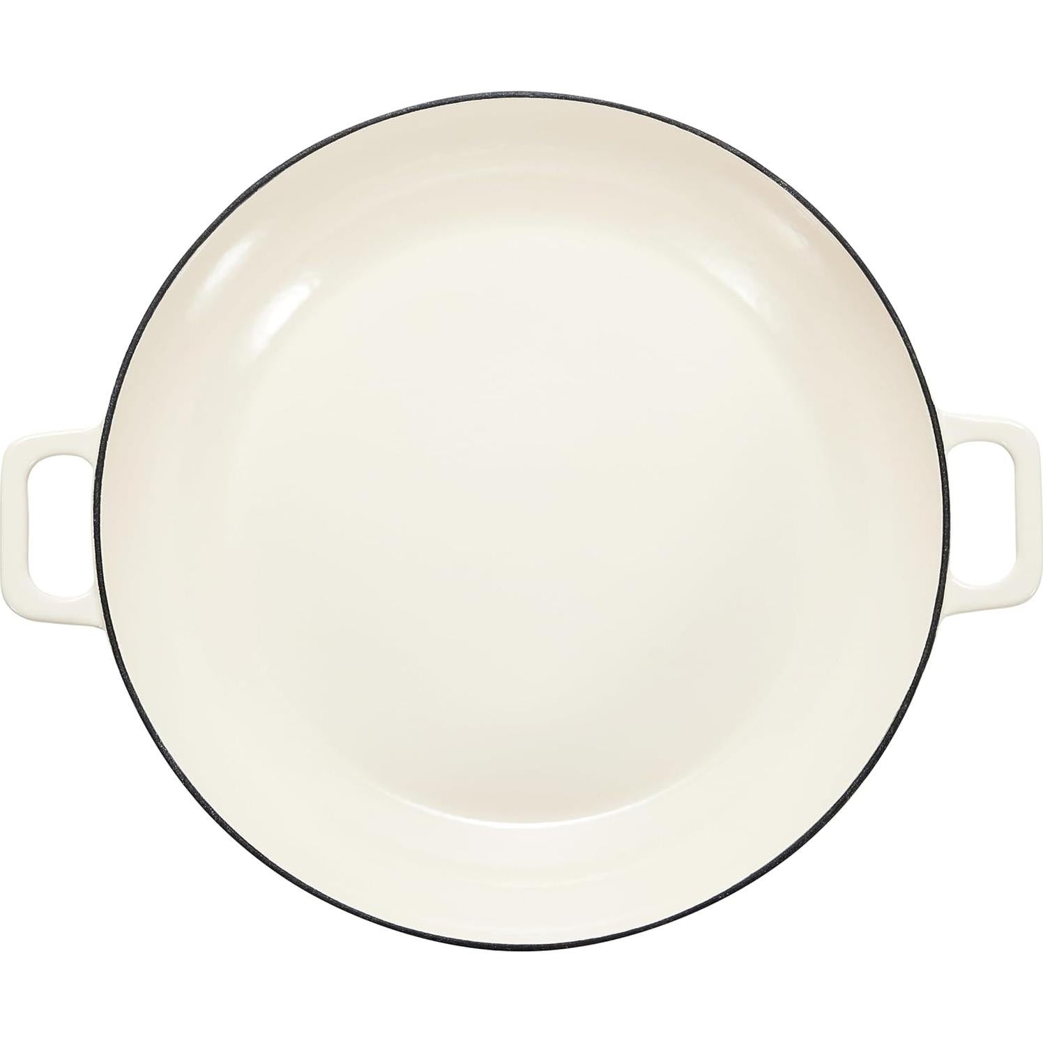 Cacerola redonda de hierro fundido Amazon Basics 3.12L blanca