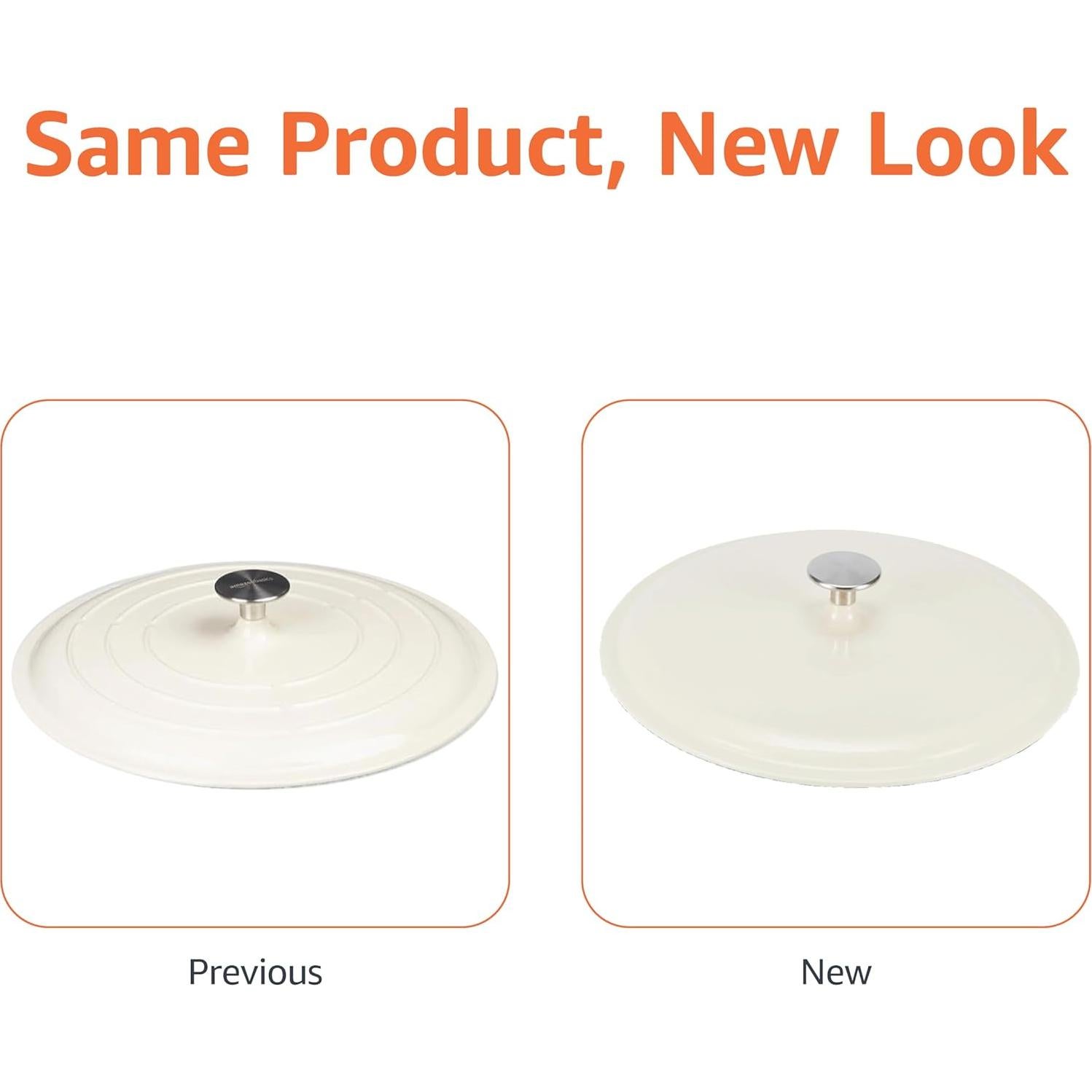 Cacerola redonda de hierro fundido Amazon Basics 3.12L blanca