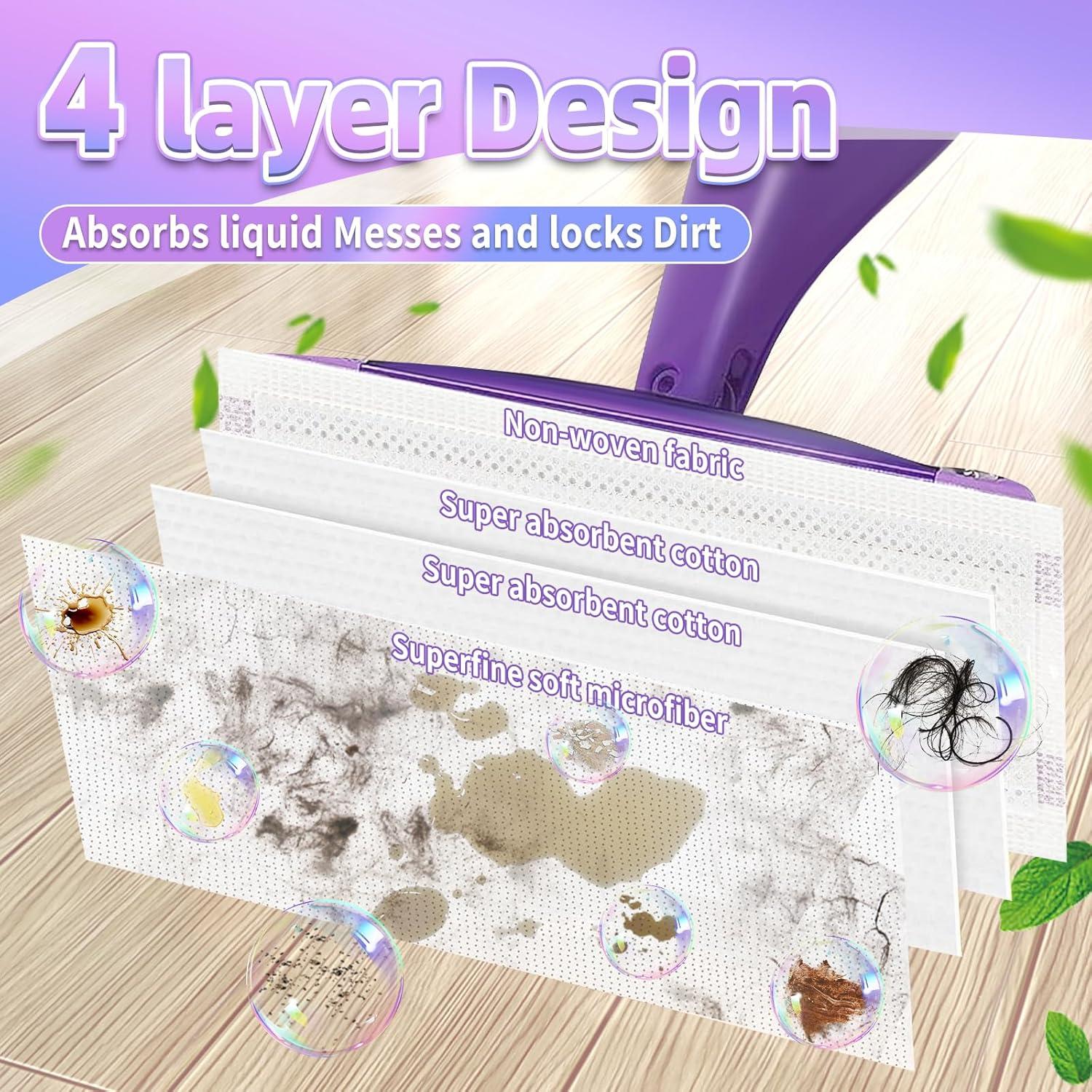 20 Almohadillas Desechables para Mop Jet Húmedo Hofosi