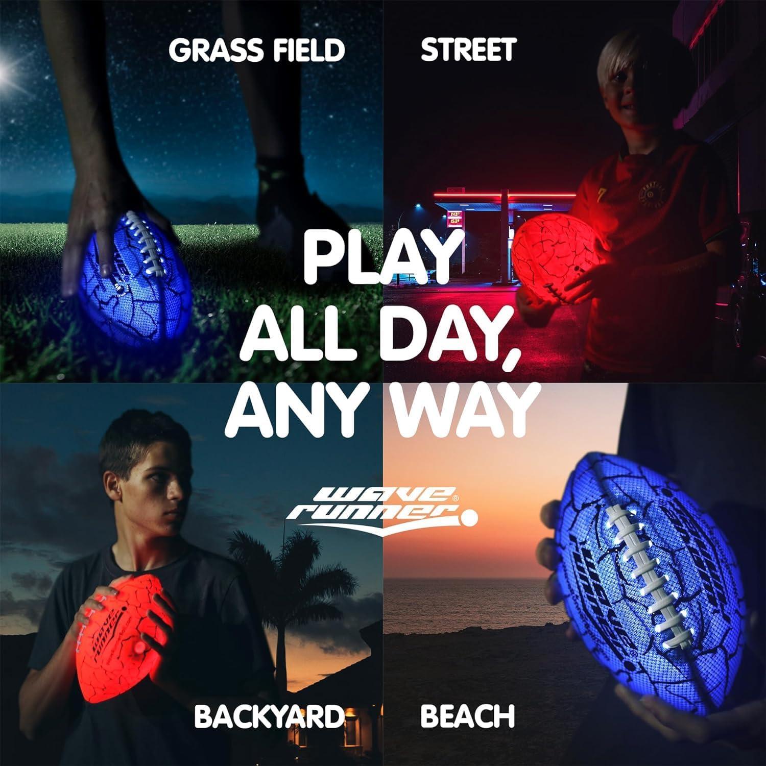 Fútbol LED Wave Runner Tamaño 5 Brilla en la Oscuridad