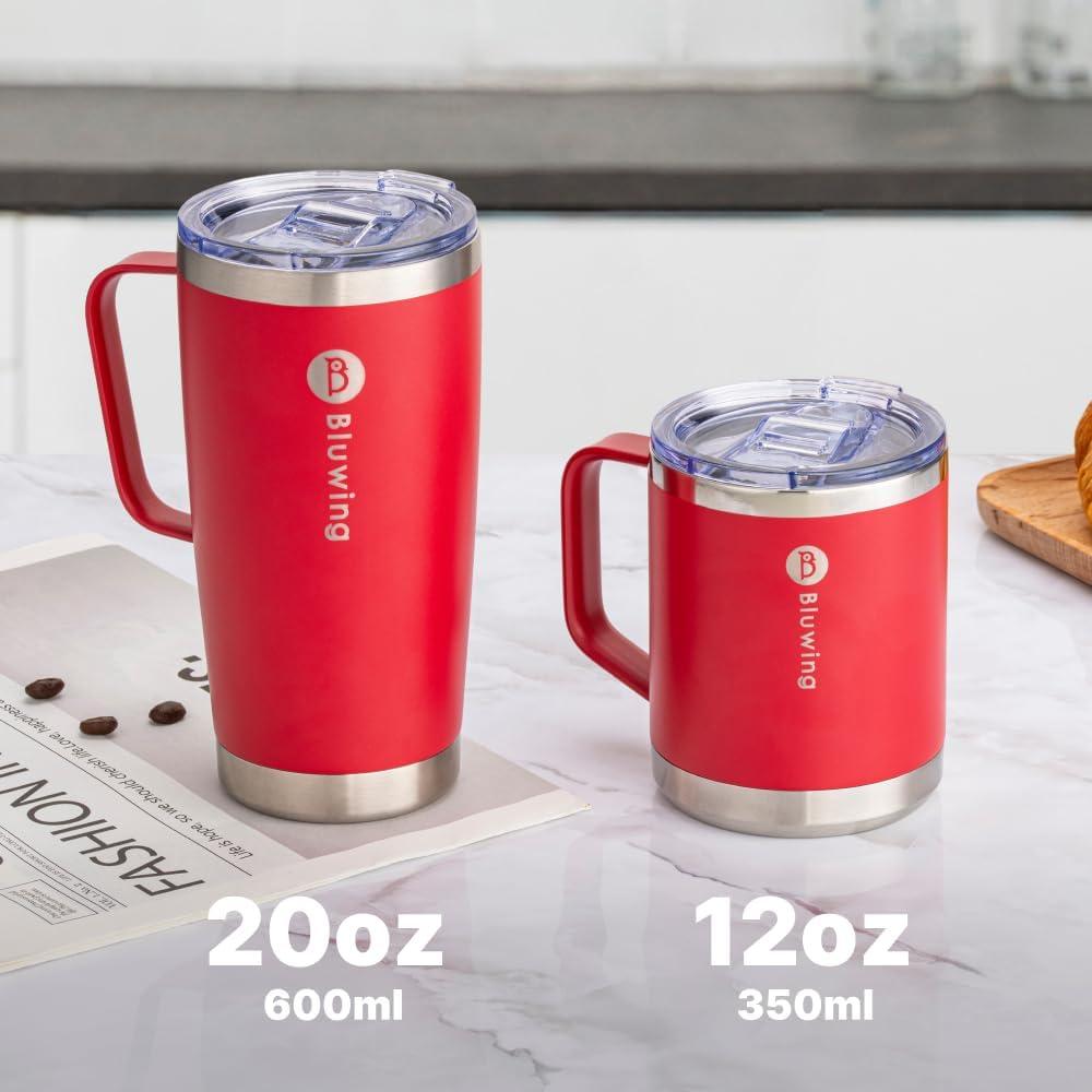 Taza de Café Aislada Bluwing 12 oz Acero Inoxidable Negro