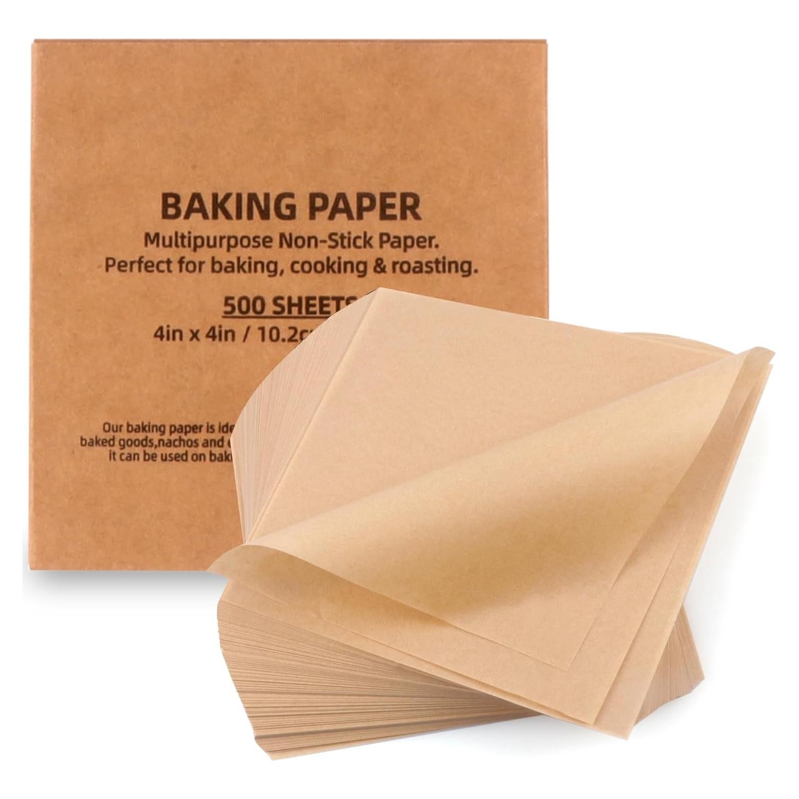 500 Hojas de Papel Pergamino para Hornear Tikxlafe 10x10cm