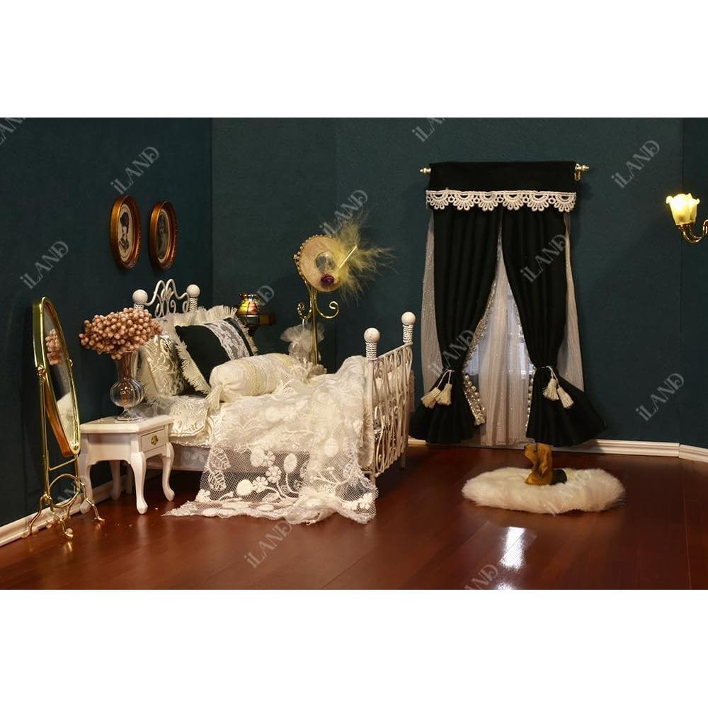 Muebles Miniatura iLAND 1:12 Perchero y Espejo Dorado