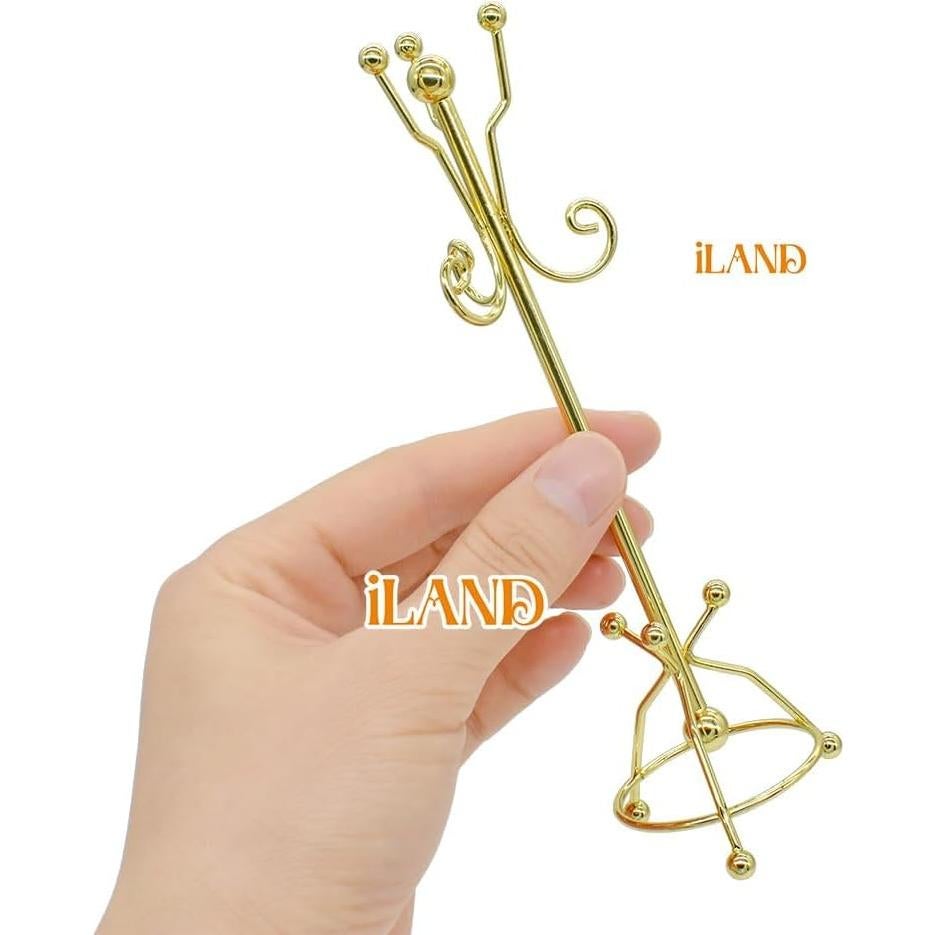 Muebles Miniatura iLAND 1:12 Perchero y Espejo Dorado