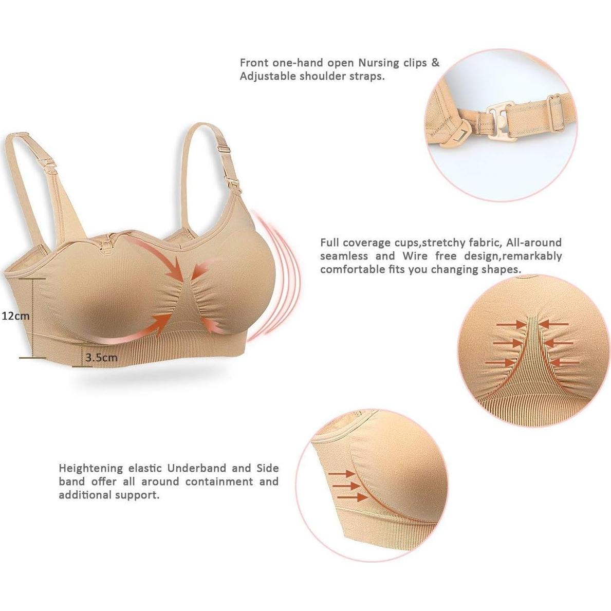 Sujetador de Lactancia GXXGE 4Pack Sin Costuras Pequeño