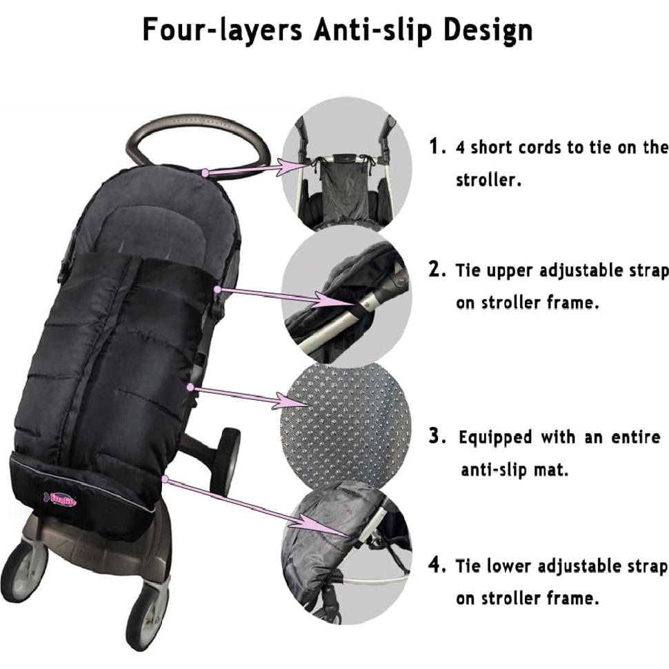 Saco de Dormir para Cochecito Funlife Negro 107x46 cm Impermeable