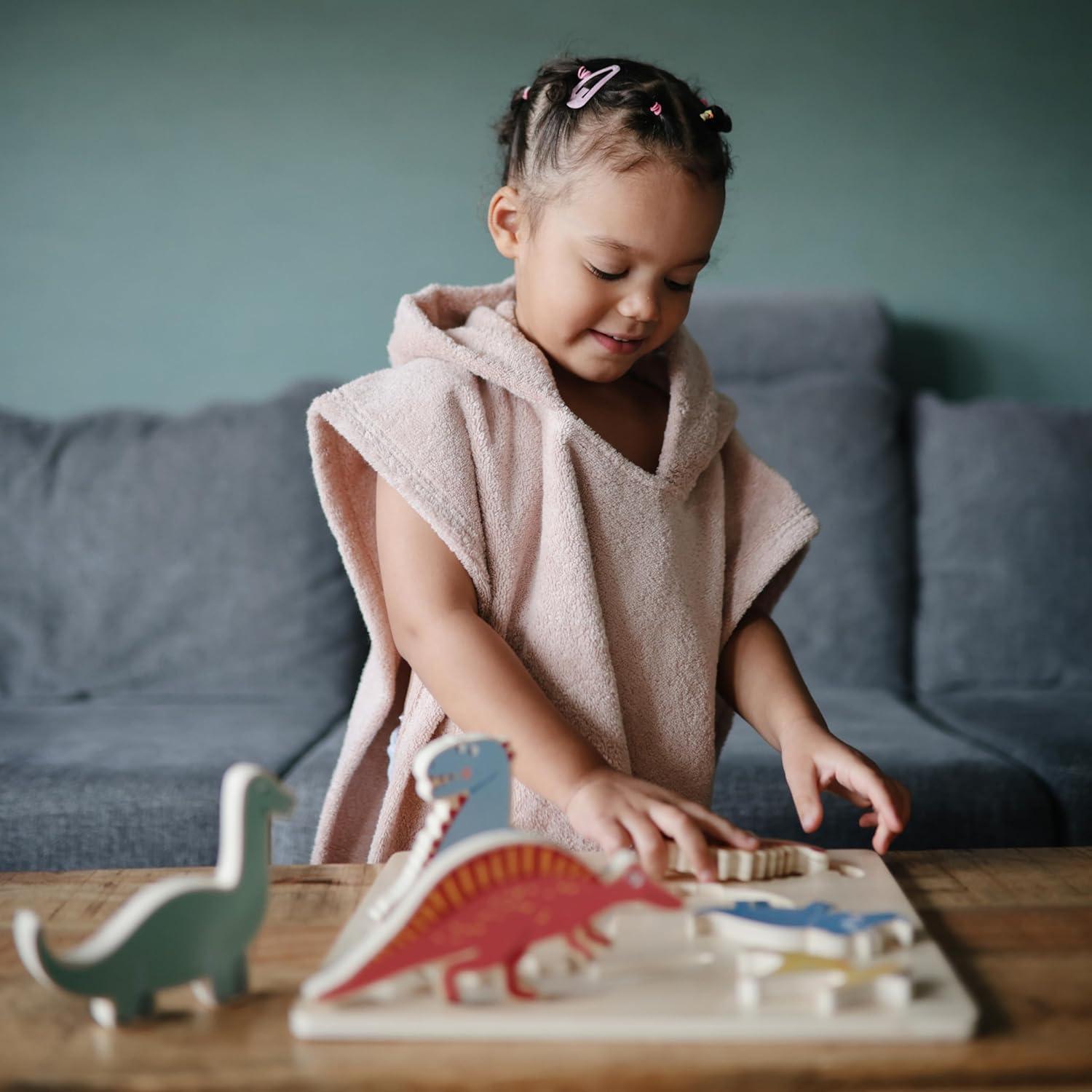 Toalla Poncho para Niños Mushie Rosa 100% Algodón Orgánico